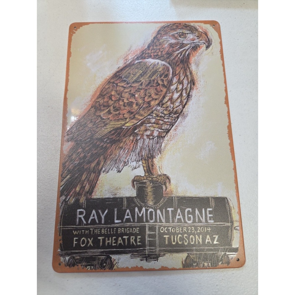 Ray LaMontagne Fox Theatre Tucson AZ 2014 Metal Tin Concert Sign Wall Decor